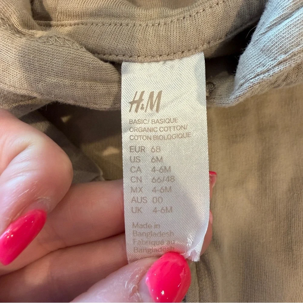 H&M 6 Month Tan Neutral Hooded Zipper Jacket &‎ Jogger Set Sweat Set